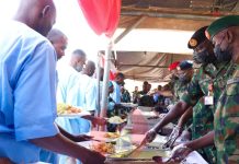CDS, COAS Host Christmas Luncheon for Troops of Operation FANSAN YAMMA in Sokoto